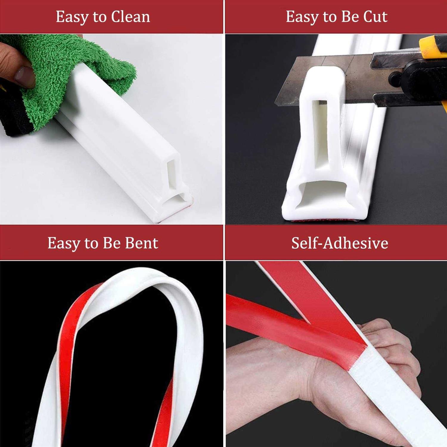 Biottro 78 Inch Collapsible Shower Water Dam Silicone Shower Threshold Water Stopper Barrier Retention System for Bathroom Kitchen Wet - Image 3