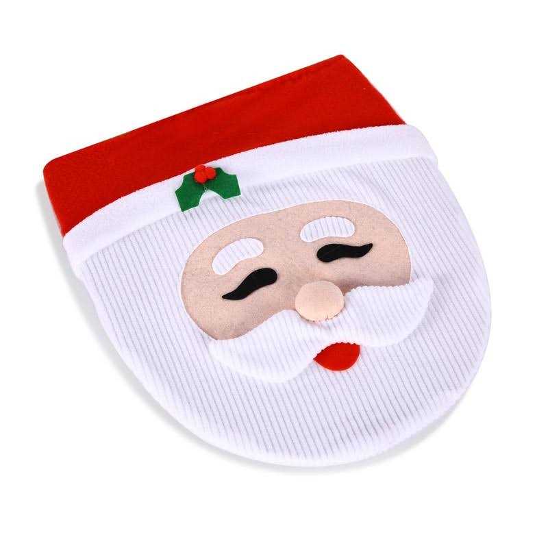 Ohuhu Christmas Bathroom Sets, Santa Toilet Seat Cover 4-Piece Christmas Bathroom Decor, Toilet Seat Cover and Rug Set - Image 4