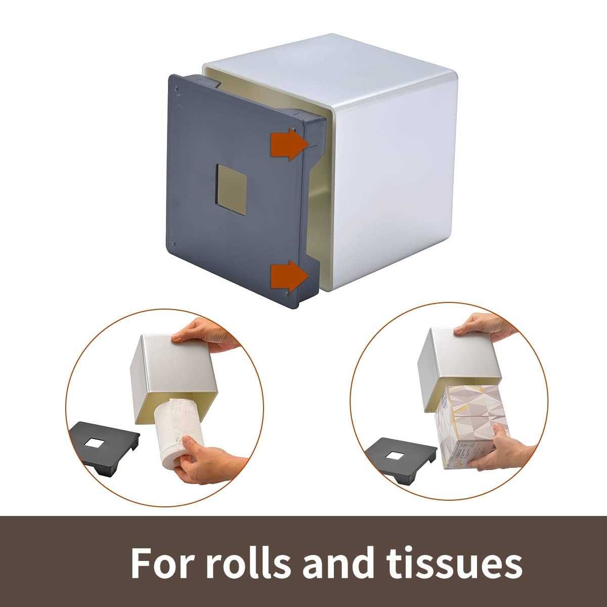 Y-in Hand Tissue Box Cover, Square Facial Tissue Holder Storage for Bathroom Vanity, Countertops, Dressers, Night Stand, Parlors and Offices - Image 4