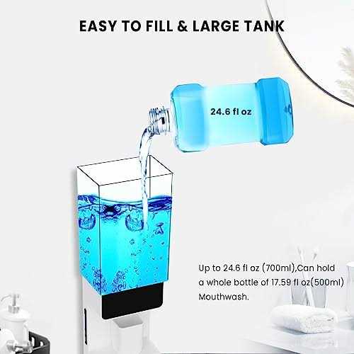 UMICKOO Automatic Mouthwash Dispenser Touchless 700mL,Wall Mounted Mouth Wash Dispenser for Bathroom with Magnetic Cups,Perfect for Kids - Image 5