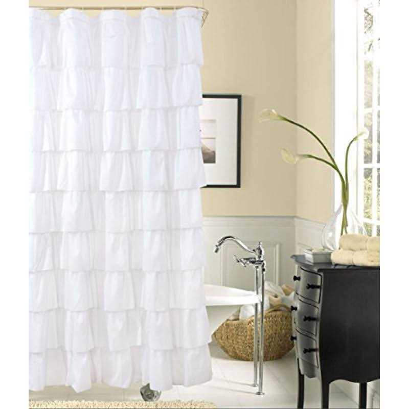 Westweir Ruffle Shower Curtain Farmhouse Bathroom 72 inches x 72 inches - Image 4