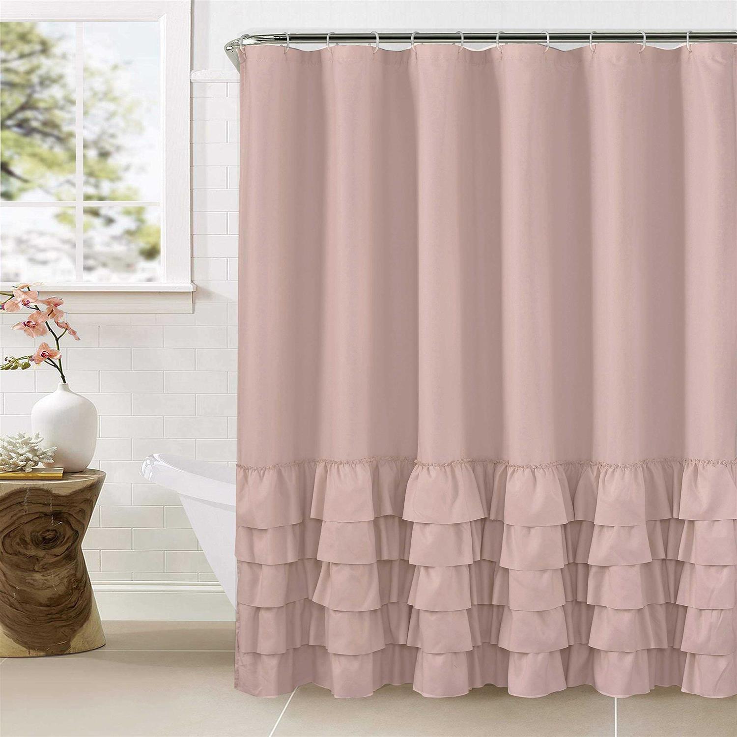 Westweir Ruffle Shower Curtain Farmhouse Bathroom 72 inches x 72 inches - Image 4