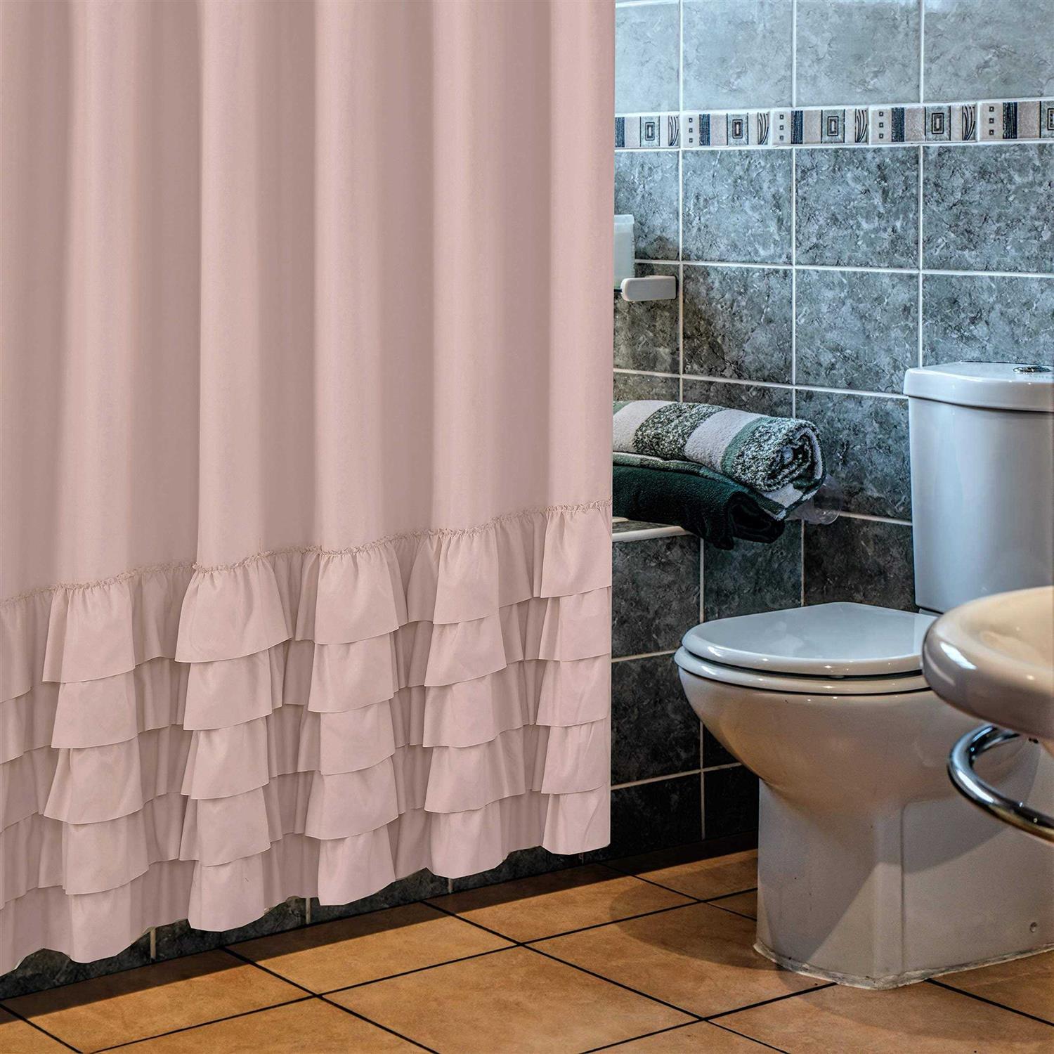 Westweir Ruffle Shower Curtain Farmhouse Bathroom 72 inches x 72 inches - Image 5