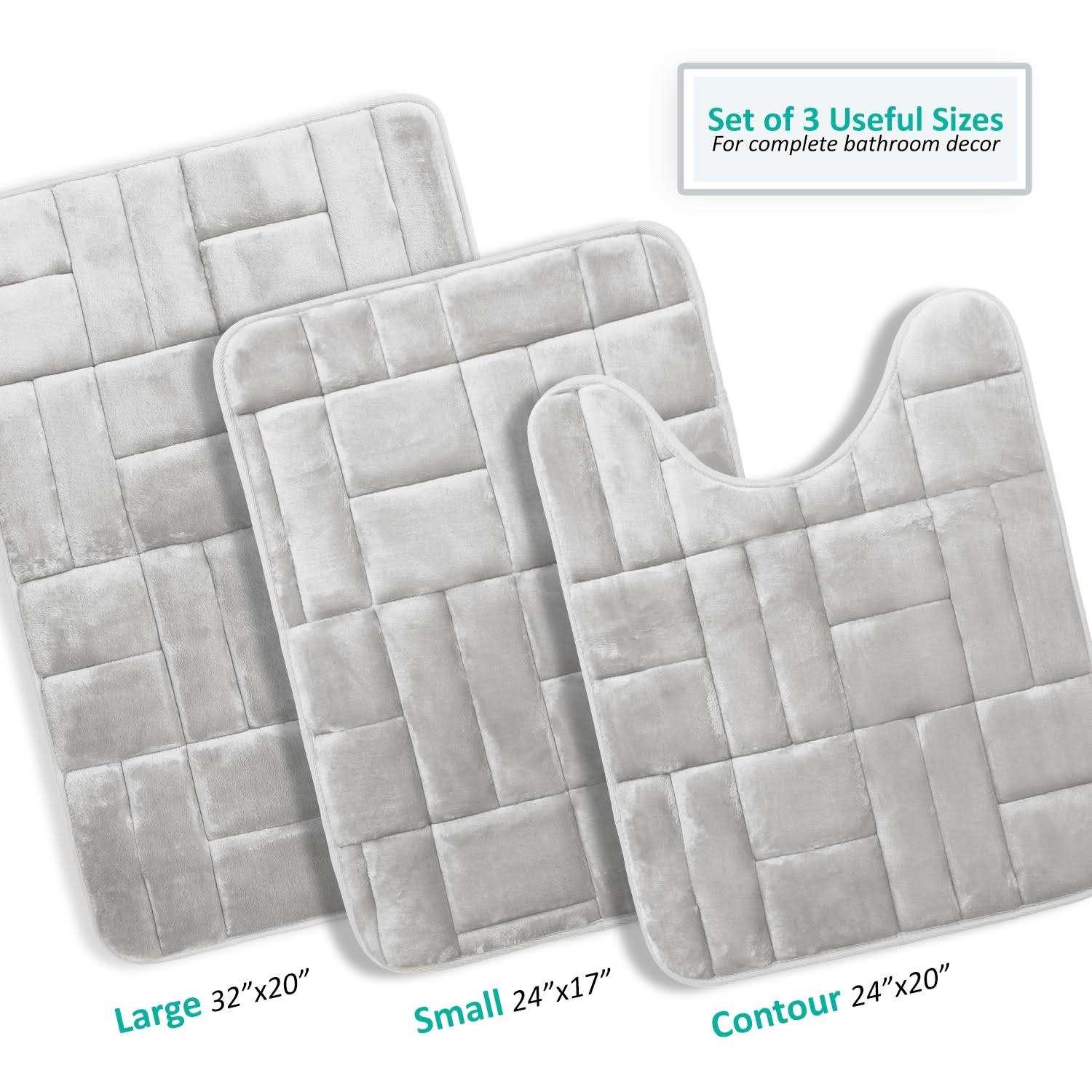 Clara Clark Bathroom Rugs, Velvet Memory Foam Bath Mat, Ultra Soft Non Slip and Absorbent - Image 3