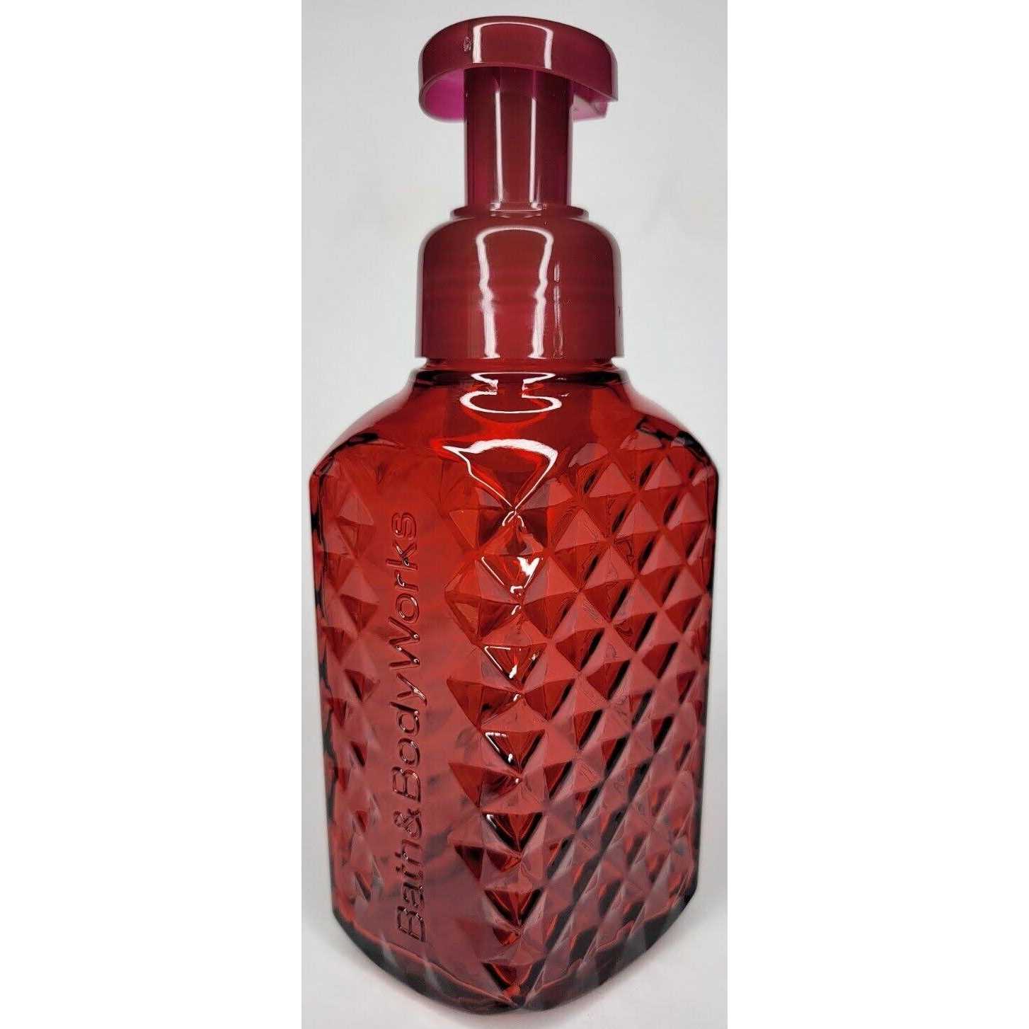 Bath & Body Works Faceted Red Glass Dispenser Gentle Foaming Hand Soap Dispenser - Image 5