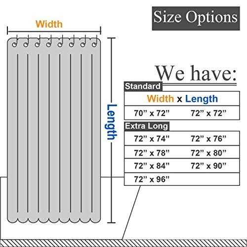 Ultimate Waterproof Fabric Shower Curtain or Liner, Breathable TPU & Machine Washable, Use for Bath Tub/Stall in Home and Hotel - Image 3