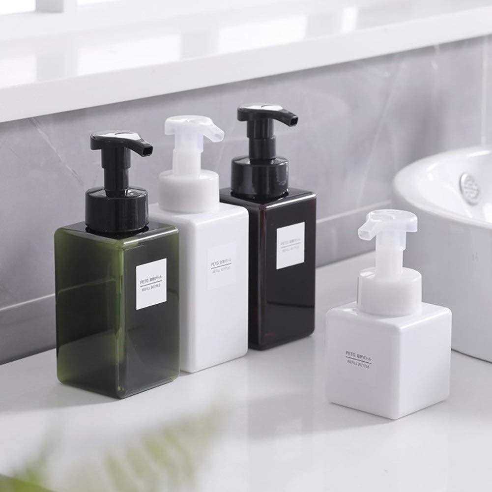 UUJOLY Foaming Soap Dispenser 450ml Refillable Pump Bottle Plastic for Liquid Soap - Image 3