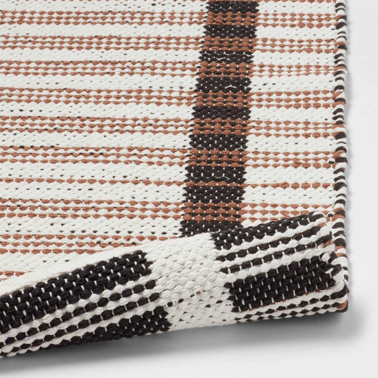 Threshold 20x32 Modern Reversible Colorblock Striped Bath Rug - Image 3