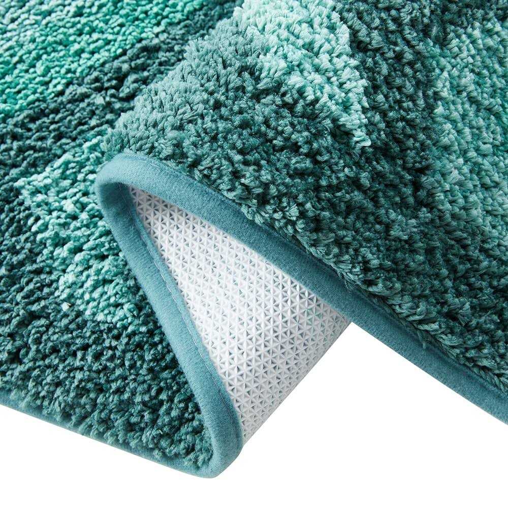 Clara Clark Non Slip Shaggy Bath Rug Set Chevron Design Ultra Soft Bathroom Mat - Image 3