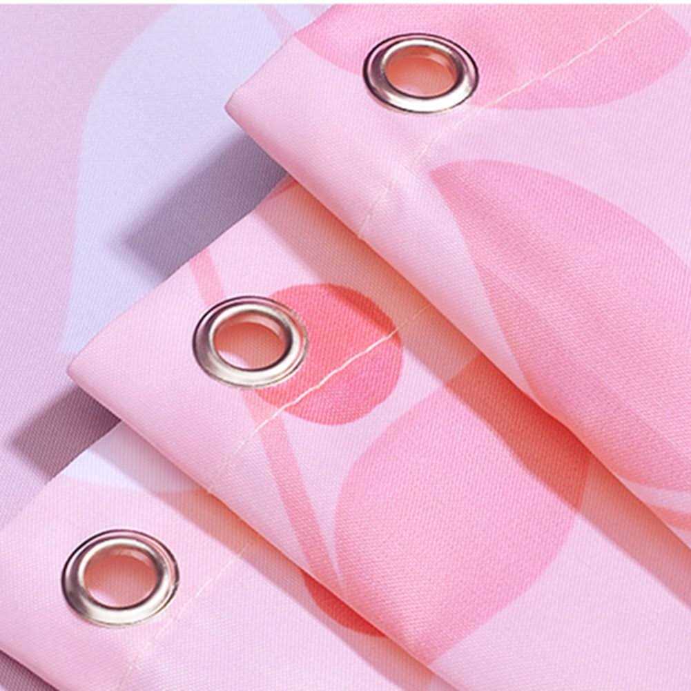 BAIHT HOME Pink Leaves Decor Soft Fabric Shower Curtain Water-Repellent Eco-Friendly Cute Polyester Fabric Bath Curtains - Image 3