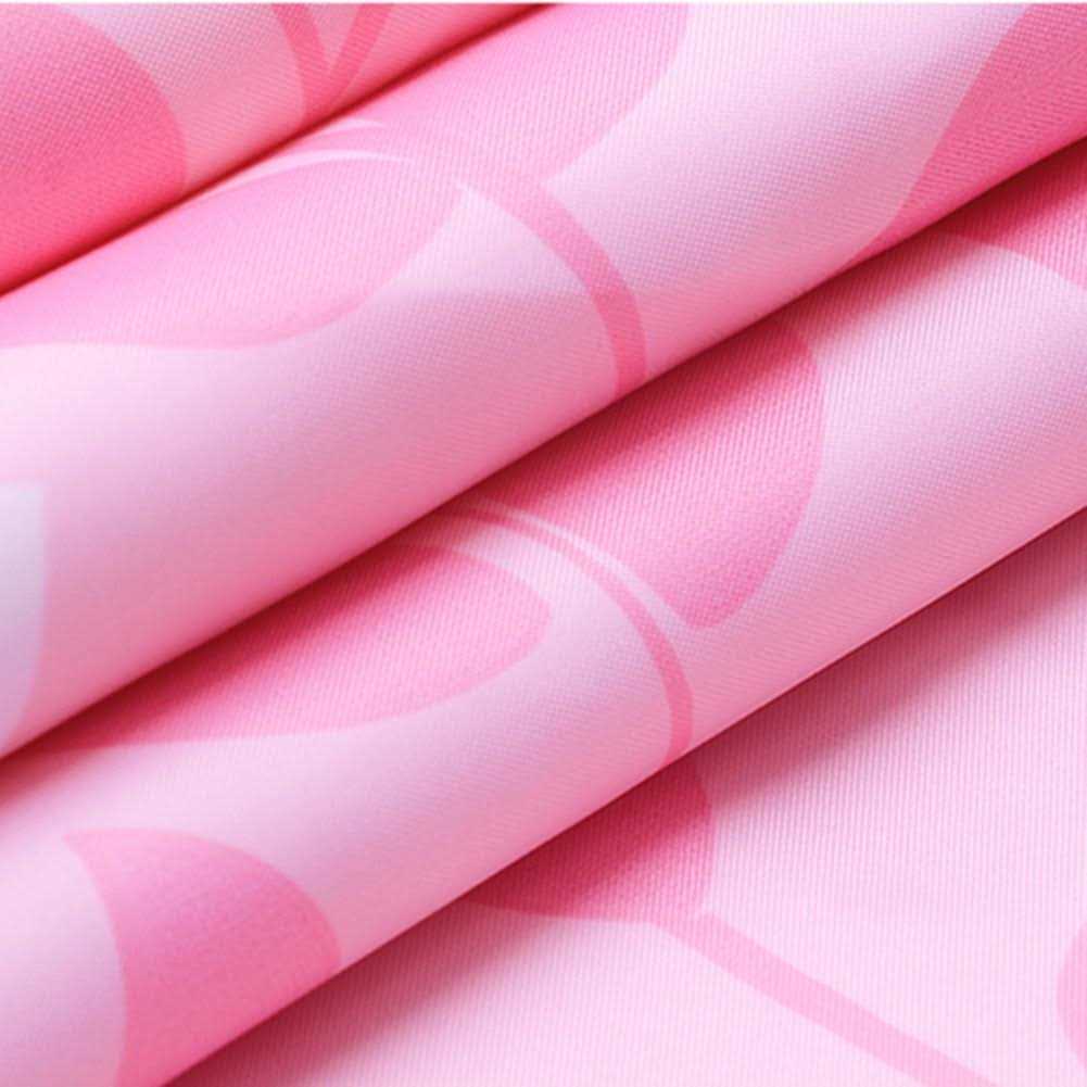 BAIHT HOME Pink Leaves Decor Soft Fabric Shower Curtain Water-Repellent Eco-Friendly Cute Polyester Fabric Bath Curtains - Image 5