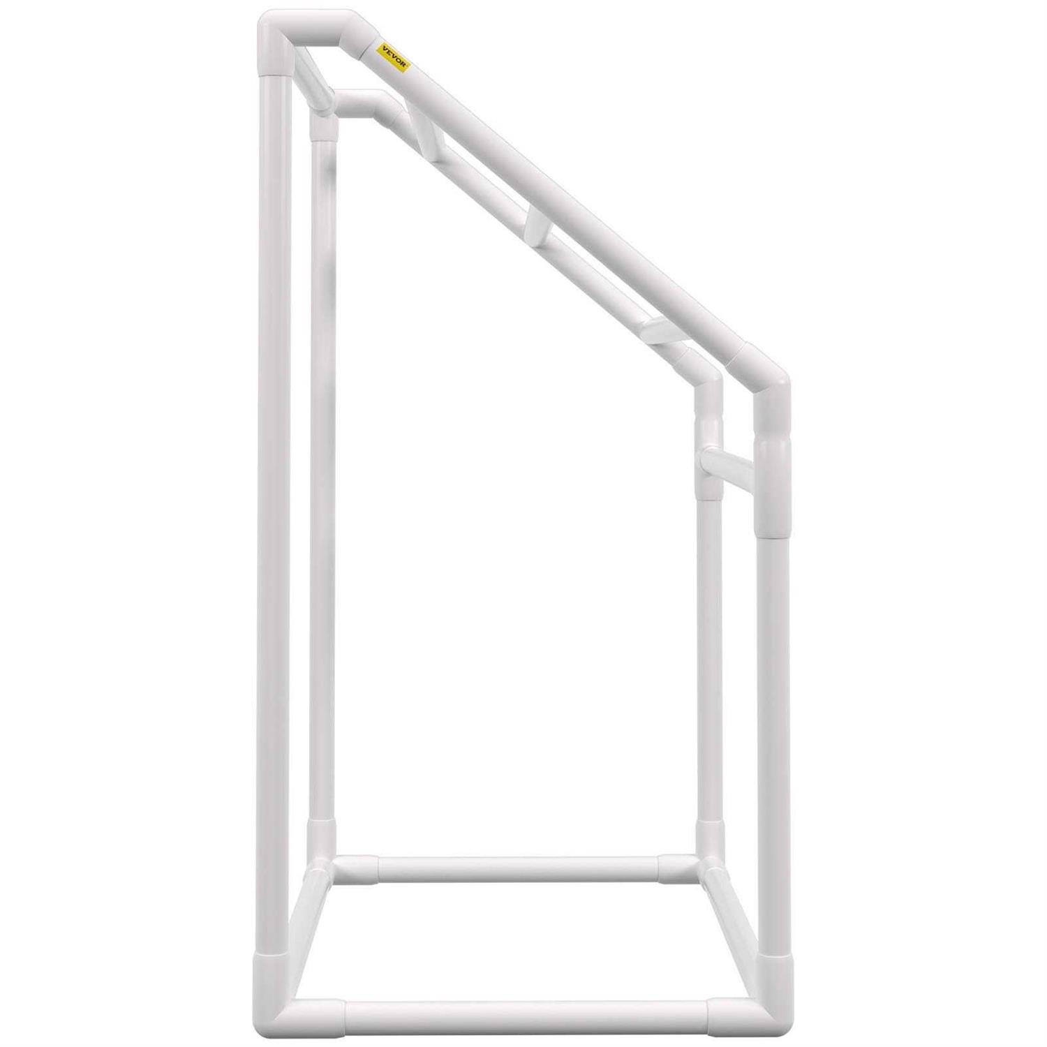 VEVOR Pool Towel Rack 5 Bar White Freestanding Outdoor PVC Trapedozal Poolside Storage Organizer MJJBSTXGBDDW50V7JV0 - Image 4