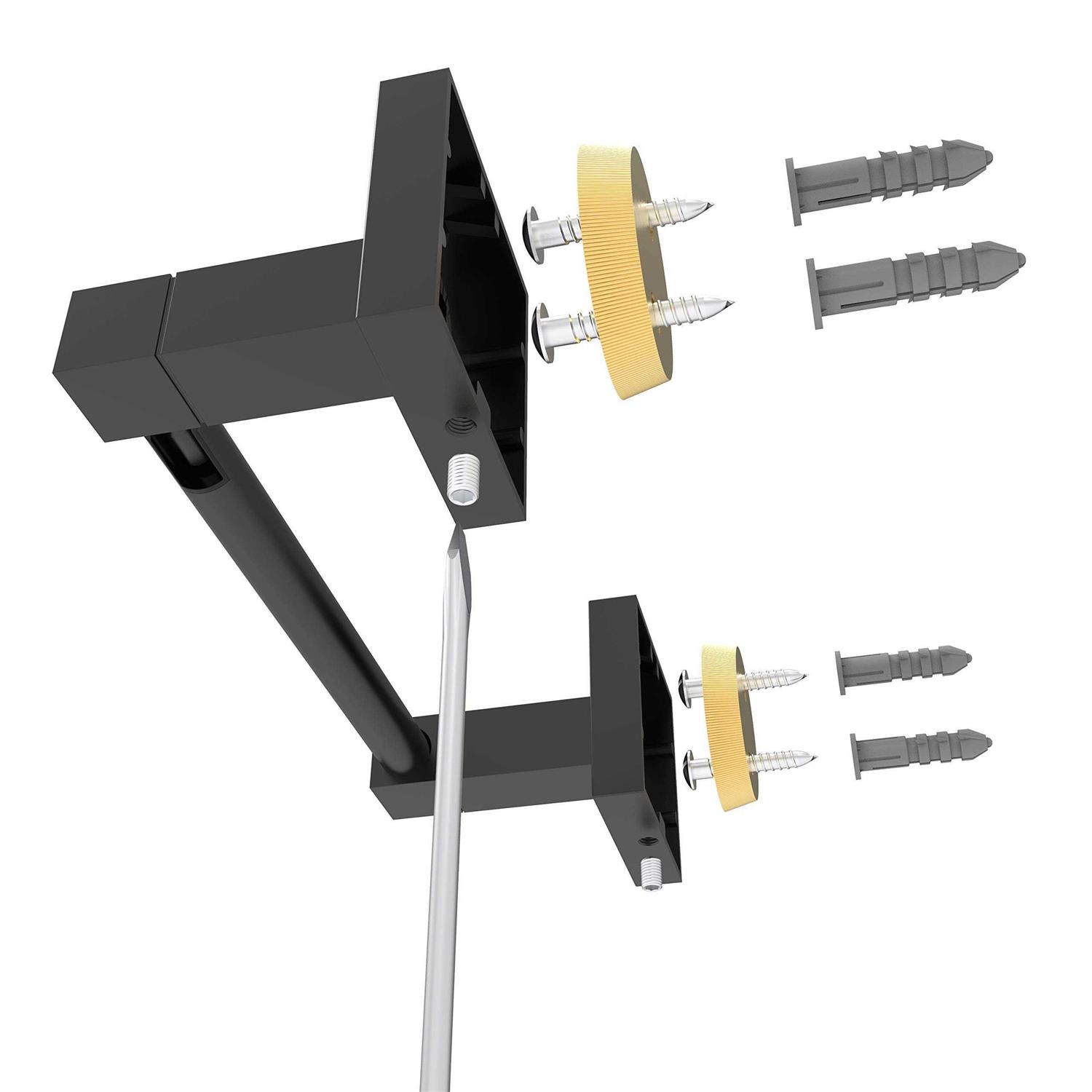 ruacq toilet paper holder matte black double post pivoting square tissue holders roll holder hangers toilet paper stand stain - Image 3