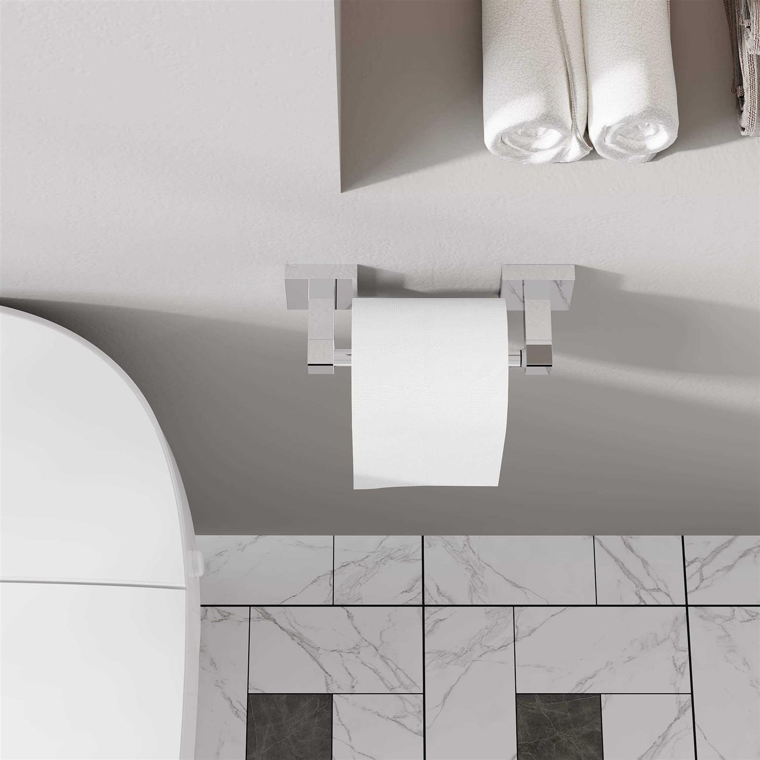 ruacq toilet paper holder matte black double post pivoting square tissue holders roll holder hangers toilet paper stand stain - Image 4