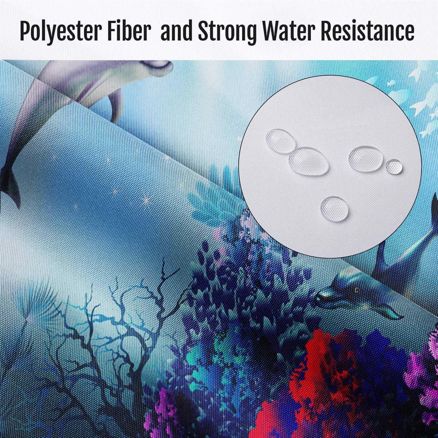 Britimes 4 Piece Shower Curtain Sets Non-Slip Rugs, Toilet Lid Cover and Bath Mat, Durable and Waterproof - Image 5