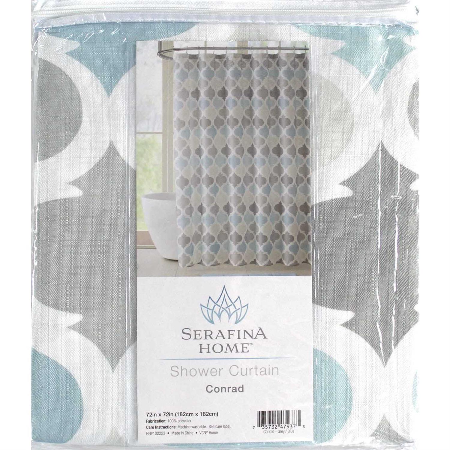 VCNY Home Conrad Taupe Quatrefoil Shower Curtain - Image 5