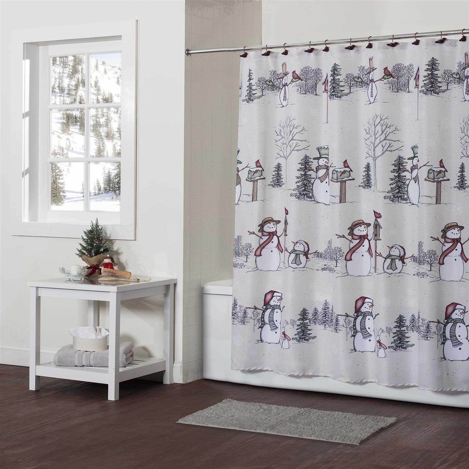 SKL Home Snowman Land Shower Curtain and Hook Set - Image 5