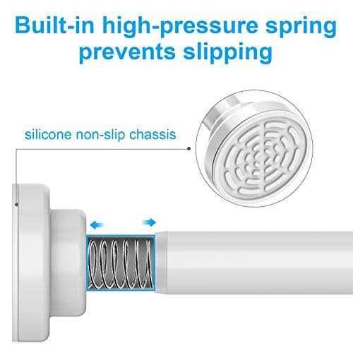 TEECK Shower Curtain Rod Adjustable Tension Spring Shower Curtain Rod Tension - Image 5