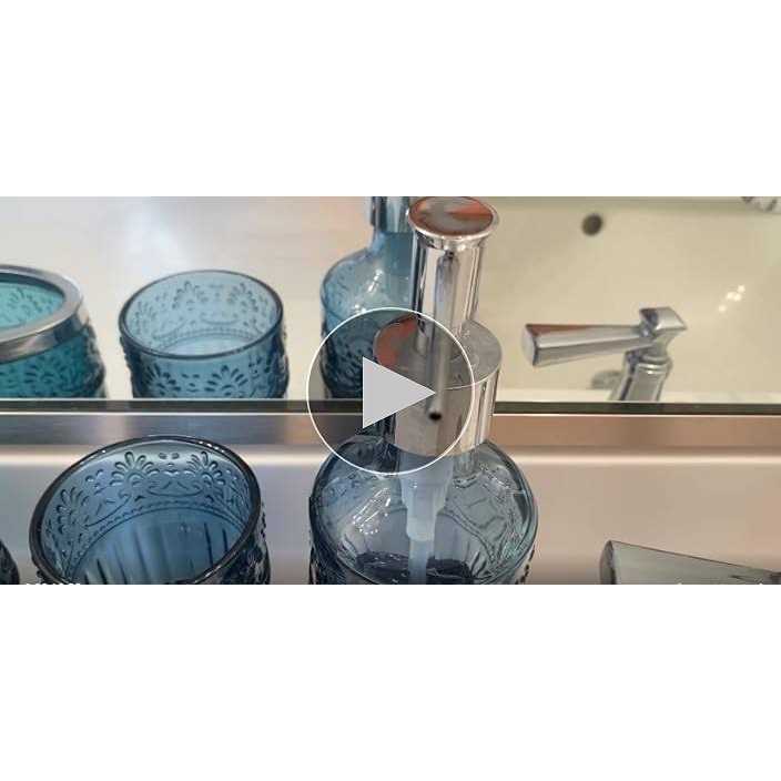 Whole Housewares Premium Bathroom Accessory Set 4-Piece Decorative Glass Bathroom Accessories Set - Image 5