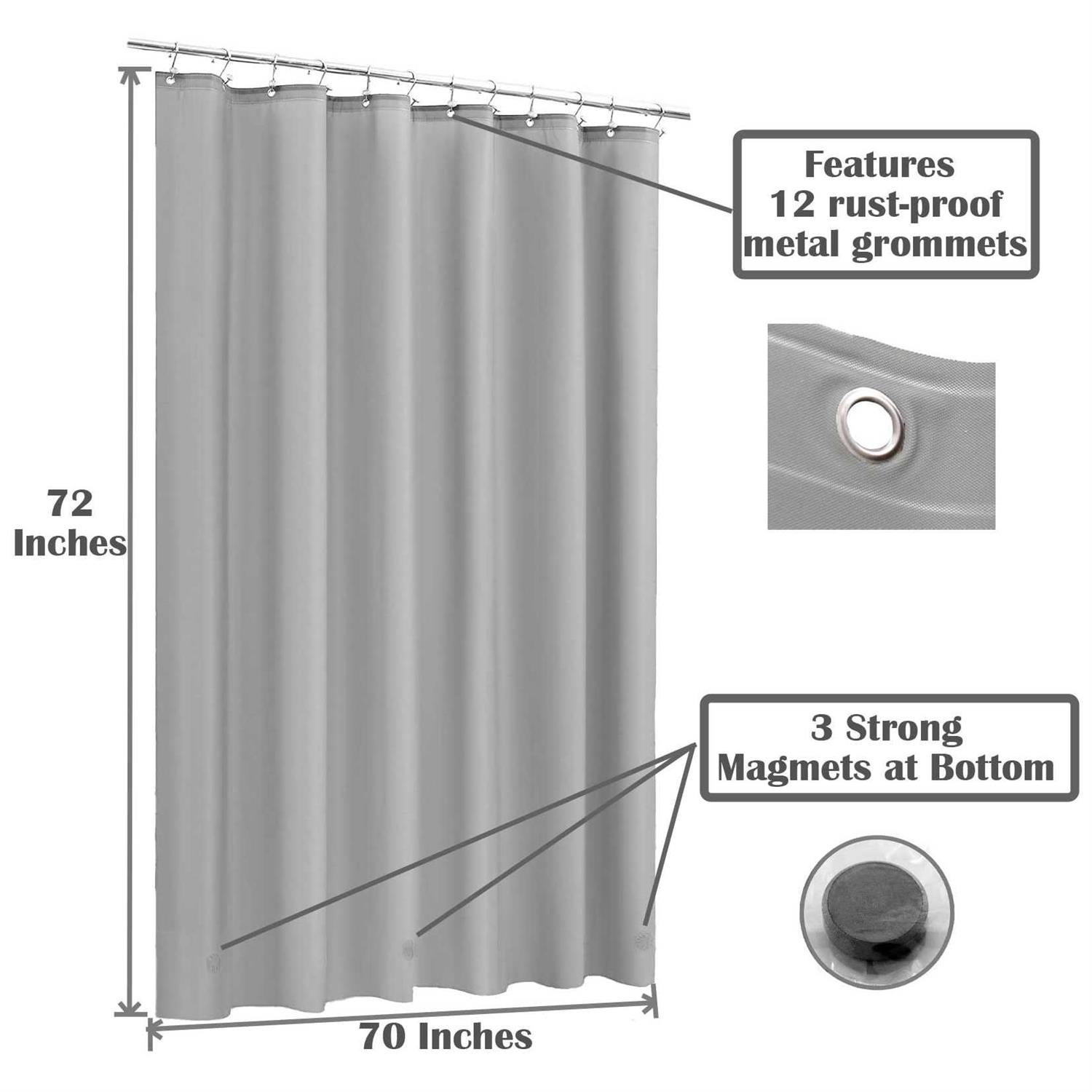 BMARTUSA Hotel Quality Heavy Shower Curtain Liner with Rustproof Metal Grommet and 3 Magnetic Weights 70 x 72 - Image 5