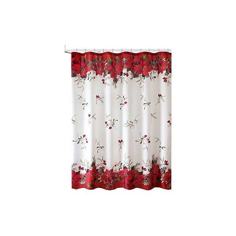 Newbridge Bordered Christmas Fabric Shower Curtain Christmas Border - Image 3
