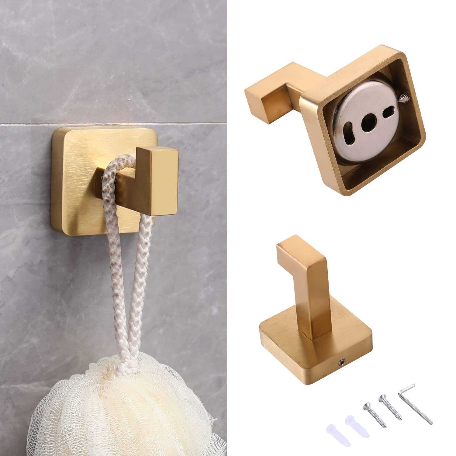 Ntipox 4 Piece Stainless Steel brushed gold Bathroom Hardware Accessories Set Include 16 inch Towel Bar Set gold toilet pape - Image 3