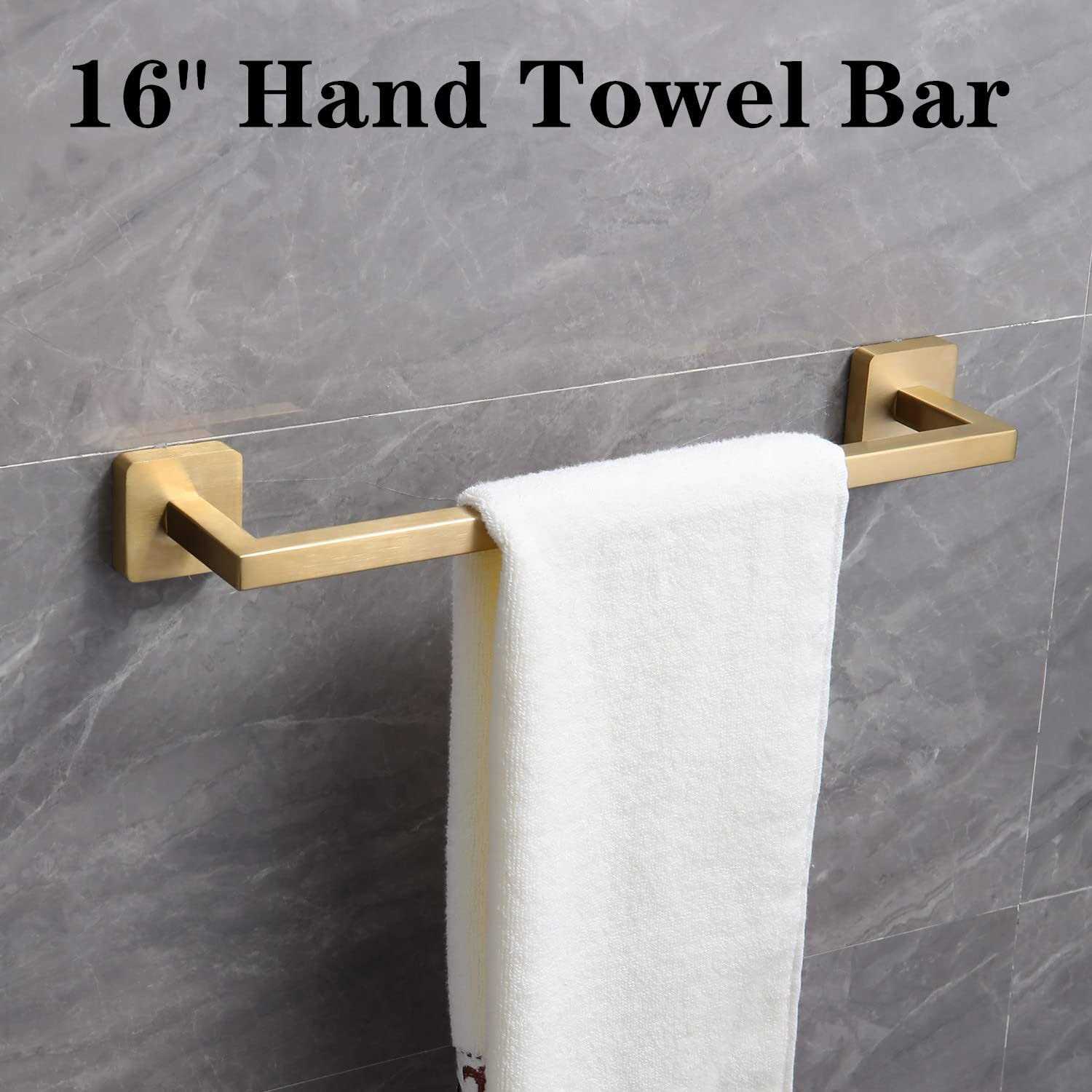 Ntipox 4 Piece Stainless Steel brushed gold Bathroom Hardware Accessories Set Include 16 inch Towel Bar Set gold toilet pape - Image 4