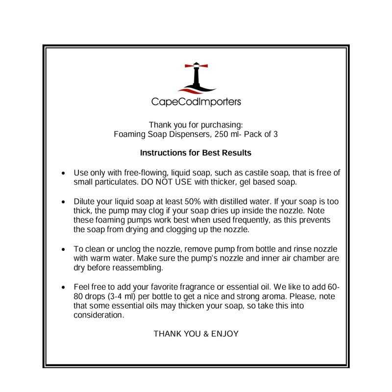 Clear Plastic Foaming Soap Dispensers Pump-Bottles Compatible with Dr. Bronners Castile Liquid Soap - Image 5