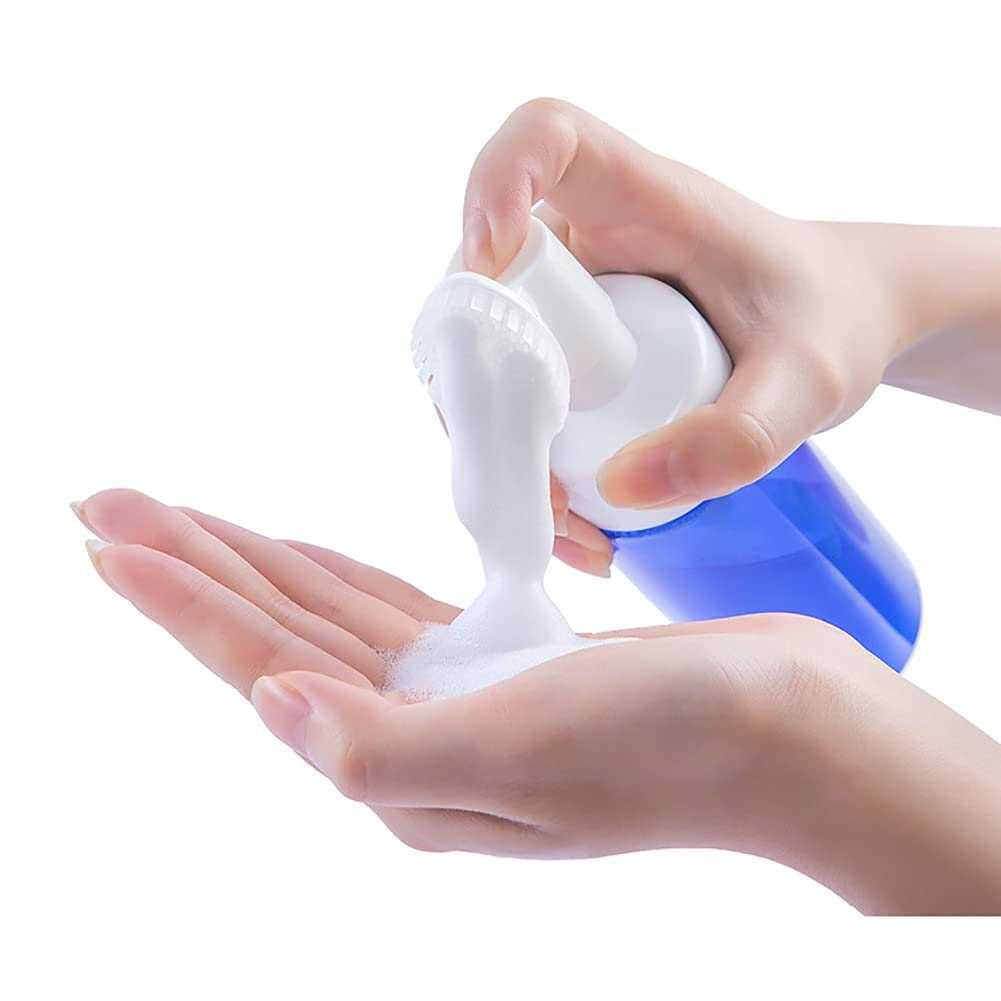 ccHuDE 2 Pcs Empty Clear Plastic Foam Dispenser Bottle Refillable Foaming Bottles Soap Dispenser Pump Bottles with Gel Head Wash Brush for Cleaning - Image 4