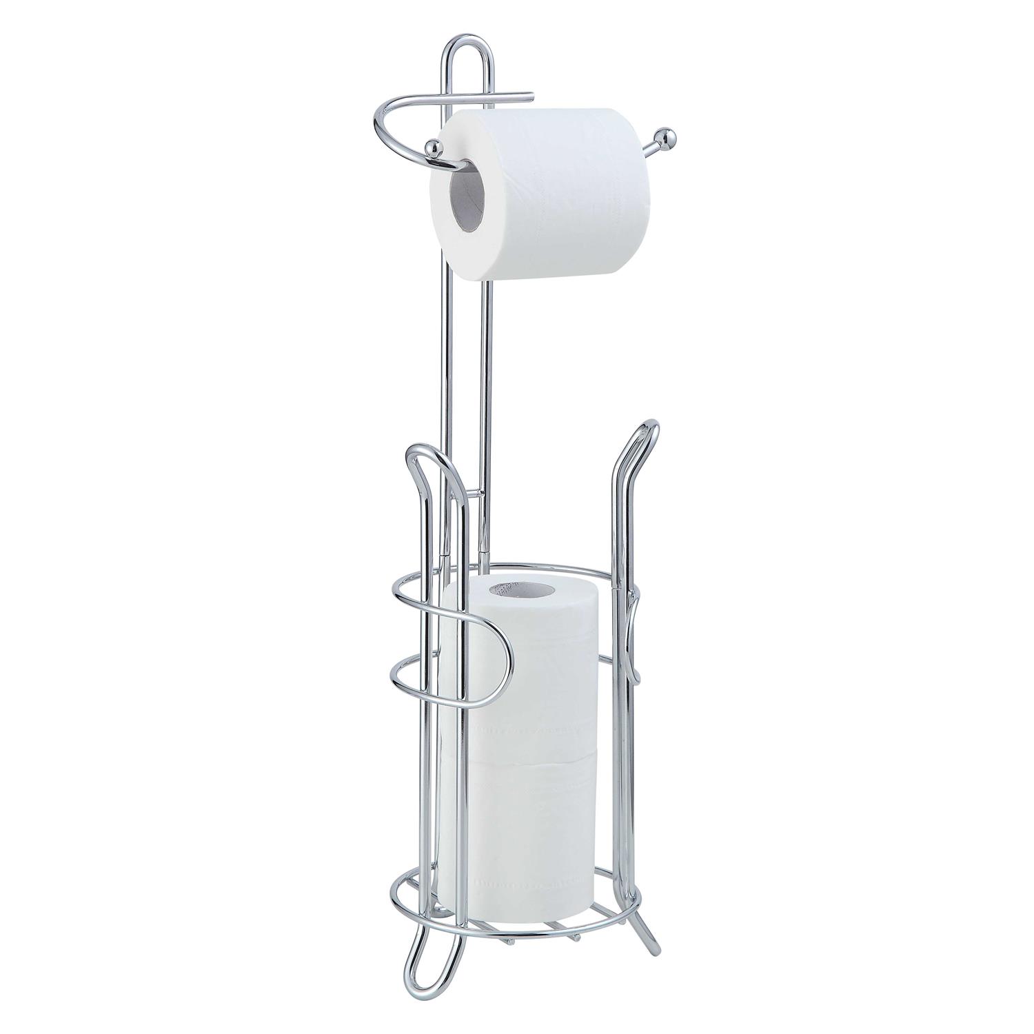 SunnyPoint Bathroom Toilet Tissue Paper Roll Storage Holder with Reserve and Shelve - Image 4