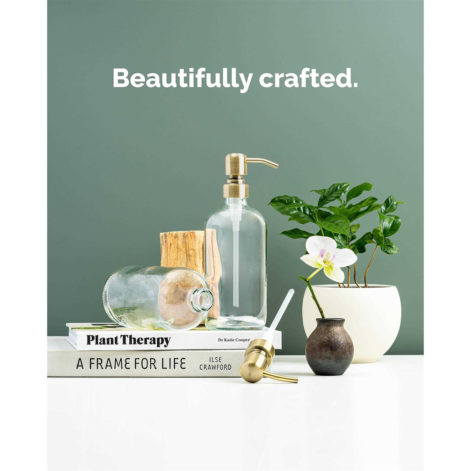 Vine Creations Clear Glass Soap Dispenser 2 Pack - Image 3