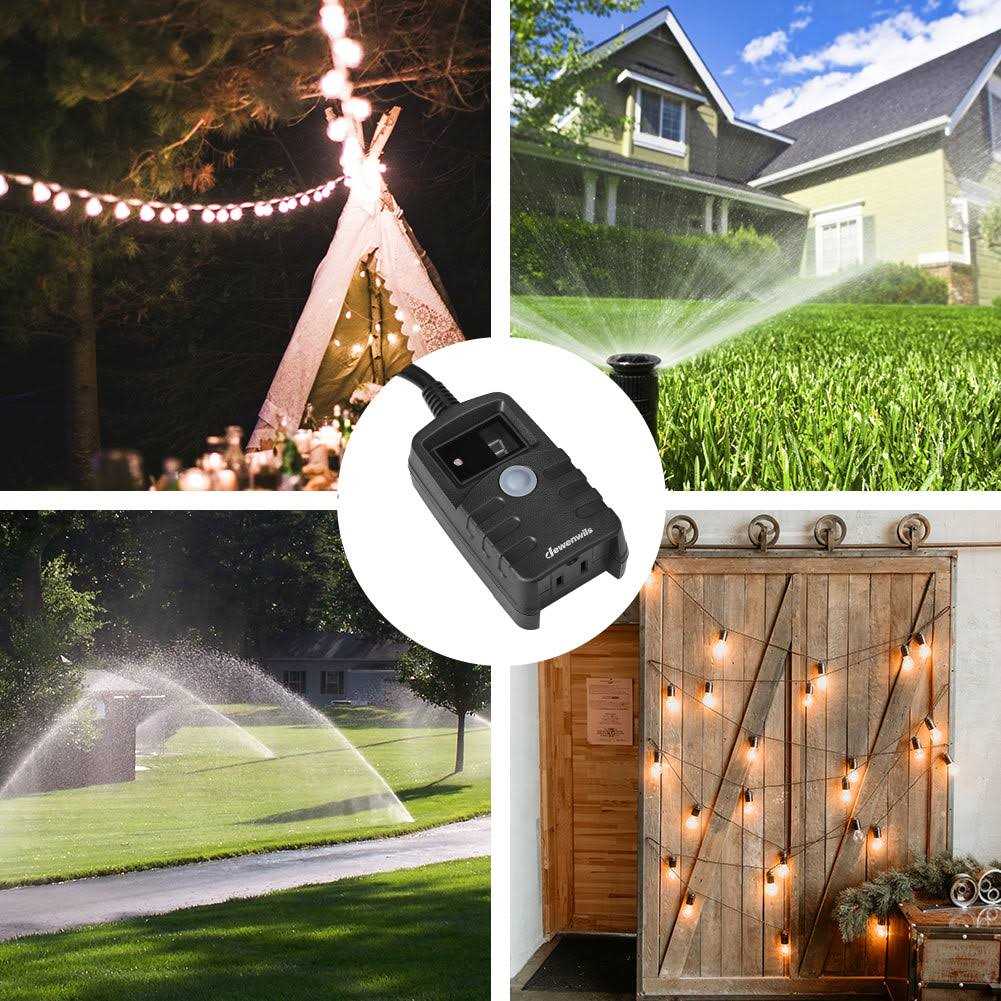 DEWENWILS 2 Pack Outdoor Light Timer Weatherproof with Countdown Photocell Sensor for Christmas String Light - Image 3