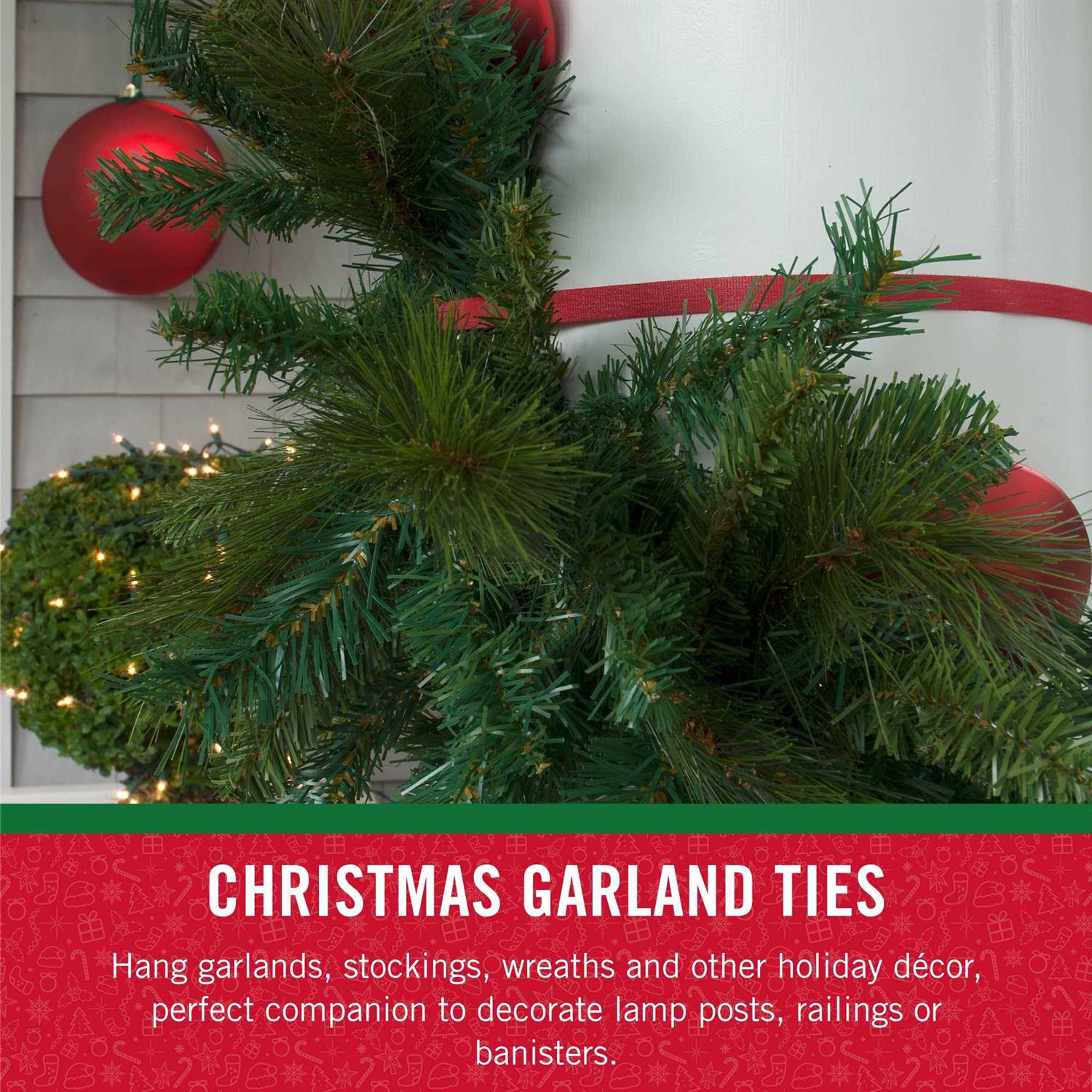 VELCRO Brand Holiday Garland Ties or Cable Straps Hang Garlands, Lights or Wreath - Image 3