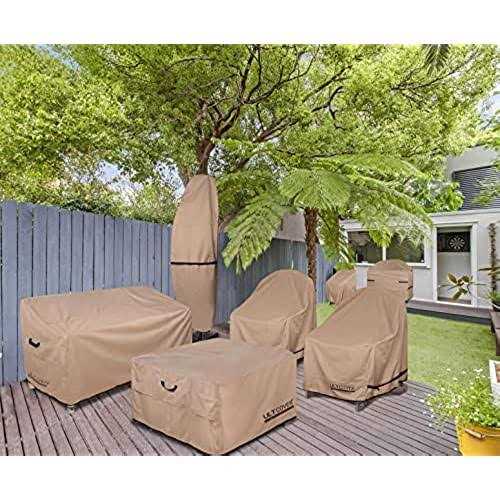 ULTCOVER Patio Umbrella Parasol Cover 600d Waterproof Outdoor Offset Banana Style Umbrella Cover - Image 4