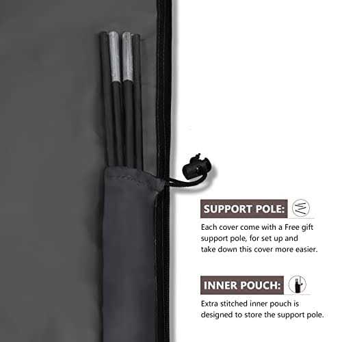 ULTCOVER Patio Umbrella Parasol Cover 600d Waterproof Outdoor Offset Banana Style Umbrella Cover - Image 4