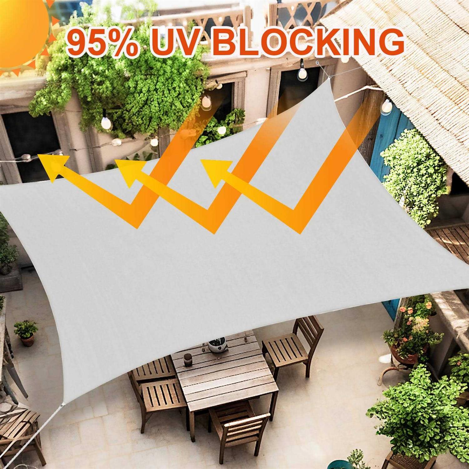 Amagenix Sun Shade Sails Canopy Rectangle Outdoor Shade Canopy - Image 3