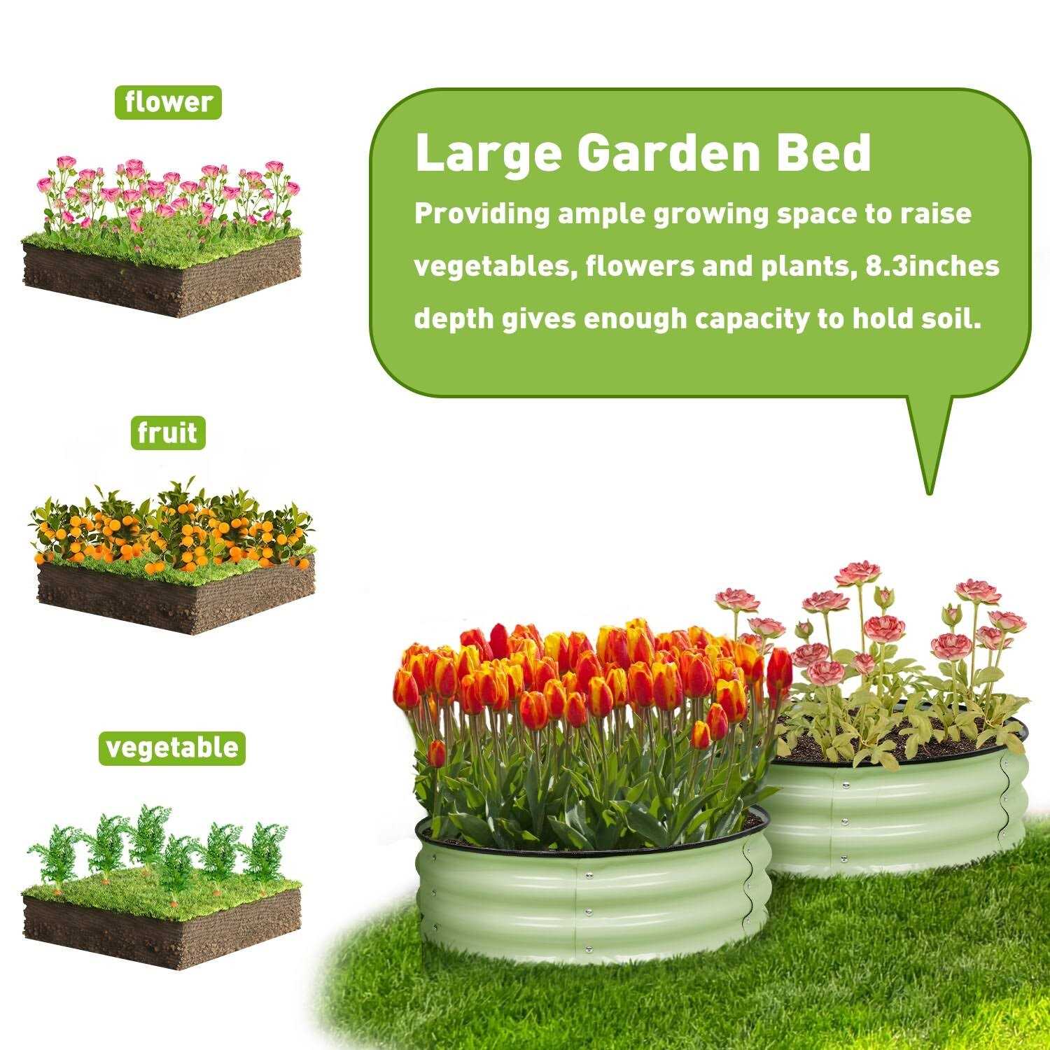 Aoodor 9'' Tall Aluzinc Metal Raised Garden Bed 30'' Round - Image 4